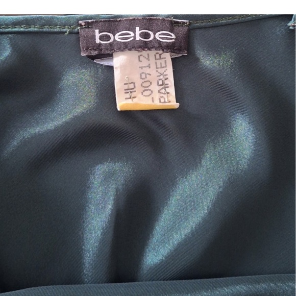 Bebe Teal Satin Slip Dress Sz M Cowl Neck Midi Dopamine Soft Glam Cocktail - Picture 10 of 10